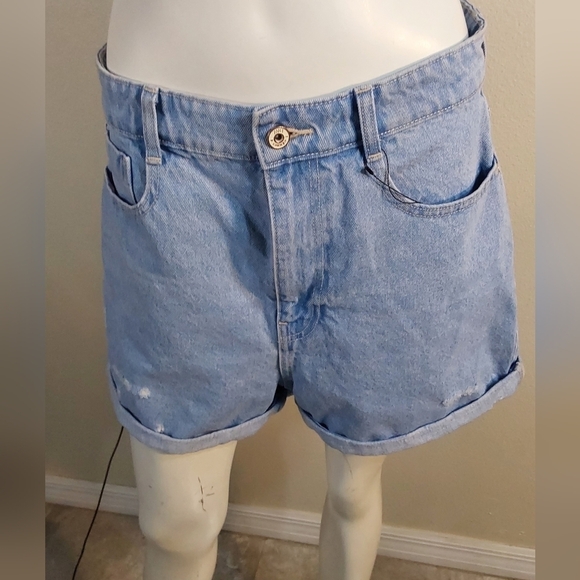 ZARA NWT CUFF RIPPED  HIGH RISE DENIM SIZE 8 - Picture 4 of 9